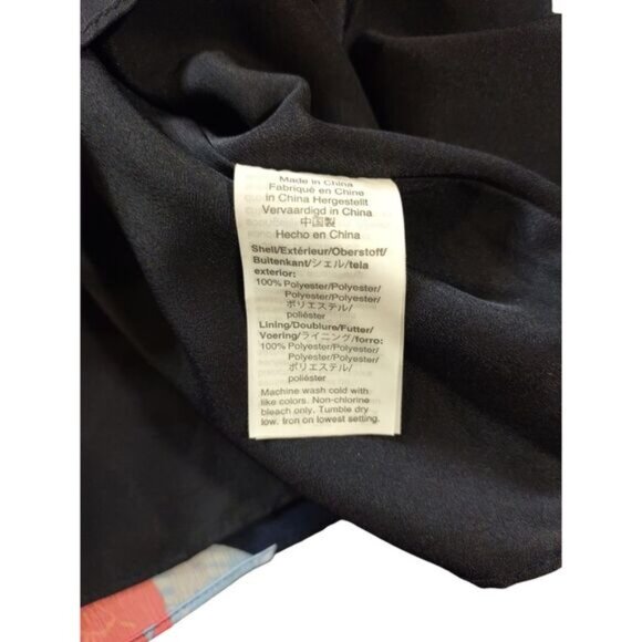 J. Crew Womens Sleeveless Ruffle Neck Top 4 Navy Floral Print Blouse Cottagecore - Picture 7 of 8